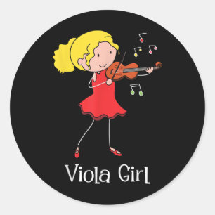 Viola Girl - Violist Symphony Band Jazz Music Love Classic Round Sticker