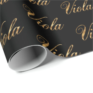 Viola gold Design Lettering Geschenkpapier Wrapping Paper