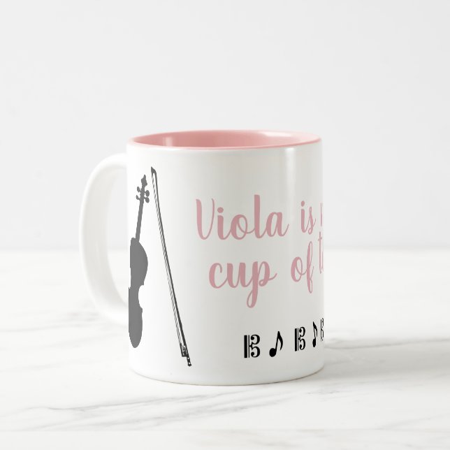 Viola is My Cup of Tea (pink) Mug (Front Left)