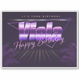 Viola Name Vorname lila retro Sticker Geburtstag