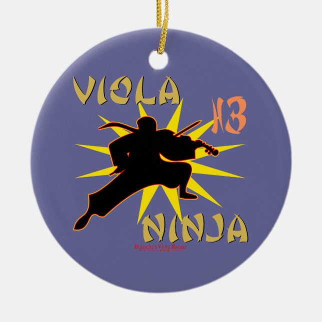 Viola Ninja Ceramic Ornament (Front)