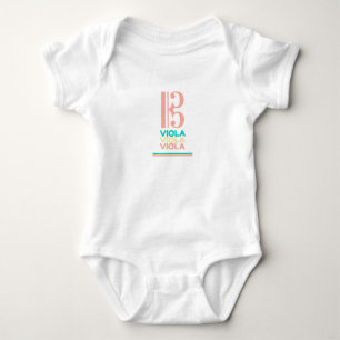 Viola Pink Alto Clef Baby Bodysuit