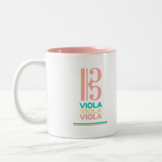 Viola Pink Alto Clef Two-Tone Coffee Mug