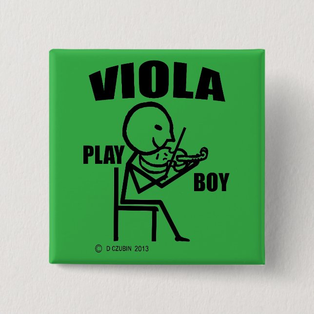 Viola Play Boy 2 Inch Square Button (Front)