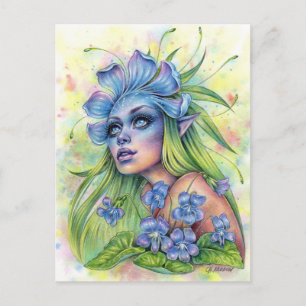 Viola Postcard Flower Faery Fantasy
