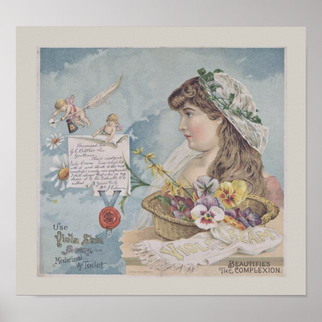 Viola Skin Soap Soap Vintage Poster (Front)