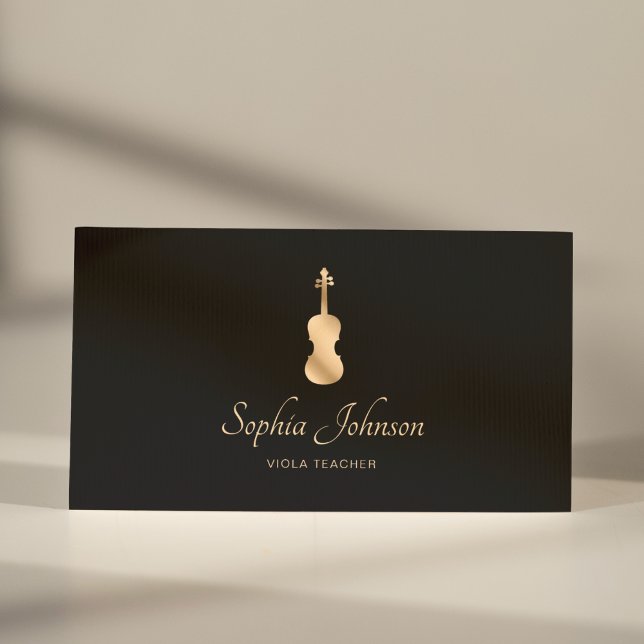 Viola Teacher Gold Professional  Business Card (Creator Uploaded)