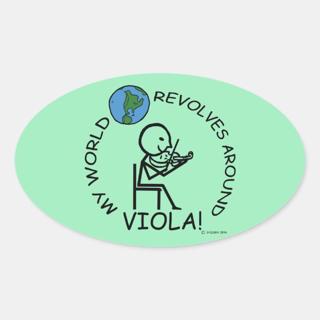 Viola - World Revolves Around Oval Sticker (Front)