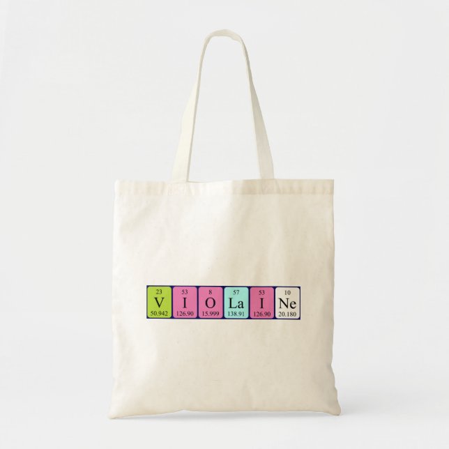 Violaine periodic table name tote bag (Front)