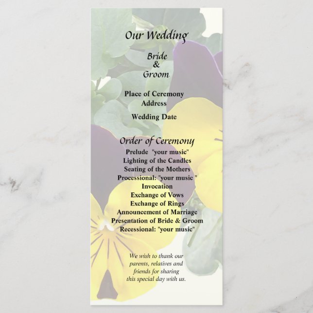 Violas Sorbet Yellow Jump Up Program (Front)
