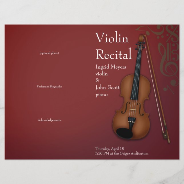 Viole de violon de Bourgogne Programme de considér (Devant)