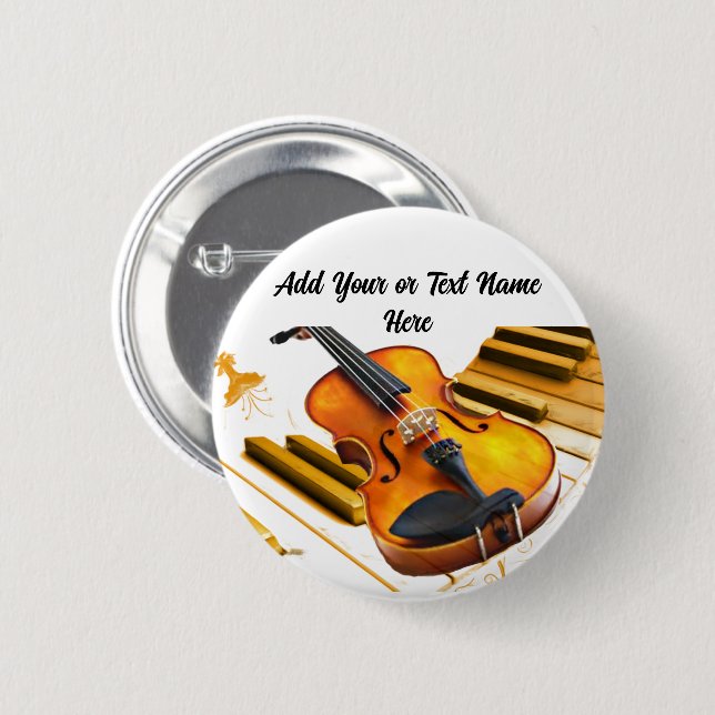 Violen-Strings and Keys_ 2 Inch Round Button (Front & Back)