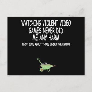 Violent video game postcard