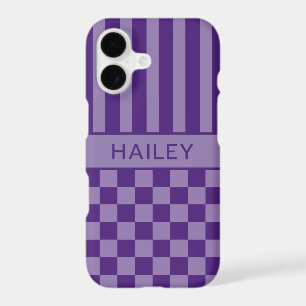 Violet à carreaux rayé personnalisé