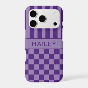 Violet à carreaux rayé personnalisé