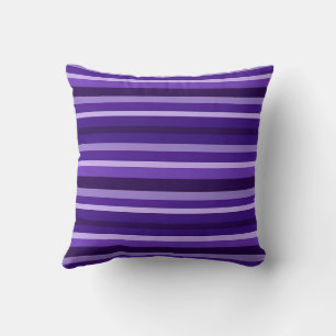 Violet abstract striped throw pillow