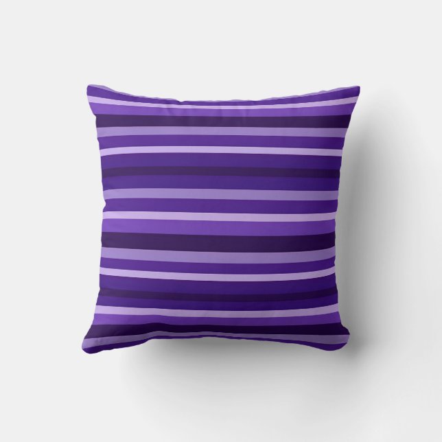 Violet abstract striped throw pillow (Back)