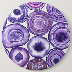 Violet agate pattern 6 inch round button