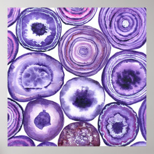 Violet agate pattern poster