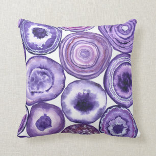 Violet agate pattern throw pillow