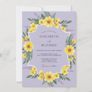 Violet Amber Wildflower Wedding Invitation