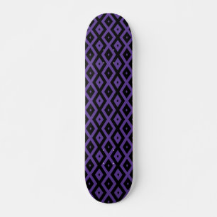 Violet and black diamond pattern skateboard