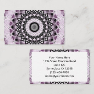 Violet and Black Geometric Mandala Pattern Design Business Card