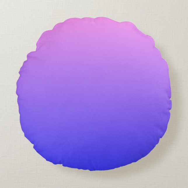 Violet and Blue Gradient Round Pillow (Front)