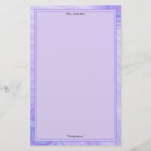 Violet and Blue Line Borders Personalized Stationery