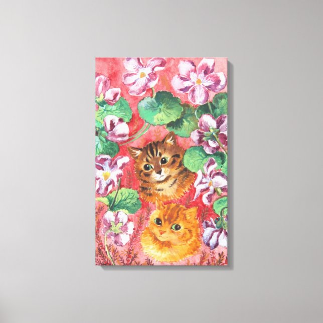 Violet and Cats, Louis Wain Canvas Print (Front)