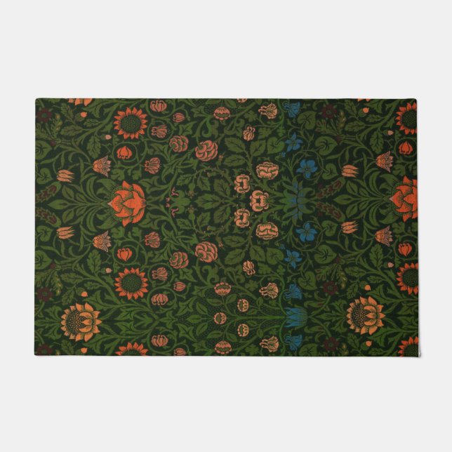 Violet and Columbine (by William Morris) Doormat (Front)