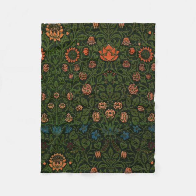 Violet and Columbine (by William Morris) Fleece Blanket (Front)