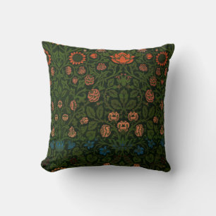Violet and Columbine (by William Morris) Throw Pillow