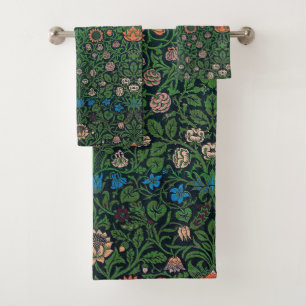 Violet and Columbine, William Morris Bath Towel Set