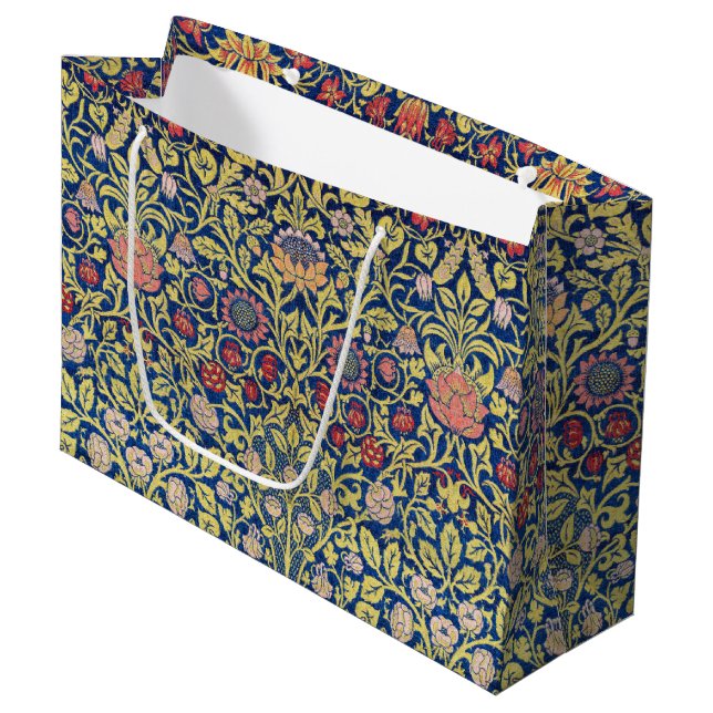 Violet and Columbine, William Morris Large Gift Ba Bag (Front Angled)