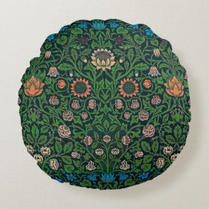 Violet and Columbine, William Morris Round Pillow