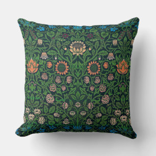 Violet and Columbine, William Morris Throw Pillow