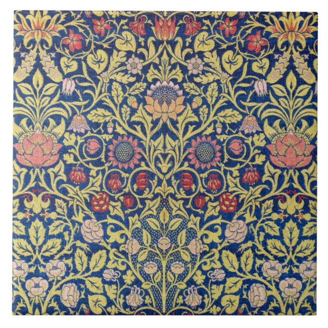 Violet and Columbine, William Morris Tile (Front)