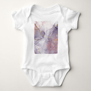 Violet and Gold Marble Baby Bodysuit