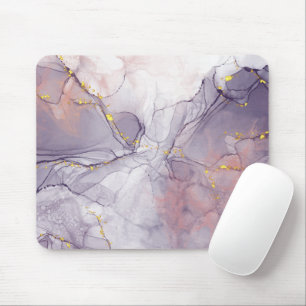 Violet and Gold Marble Mouse Pad