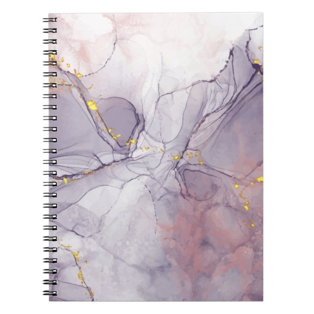 Violet and Gold Marble Notebook (Front)