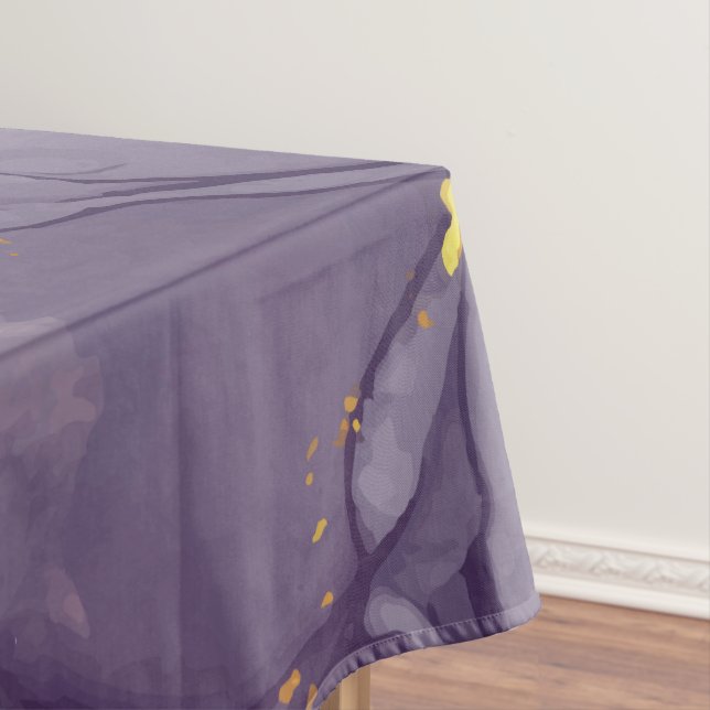 Violet and Gold Marble Tablecloth (In Situ)