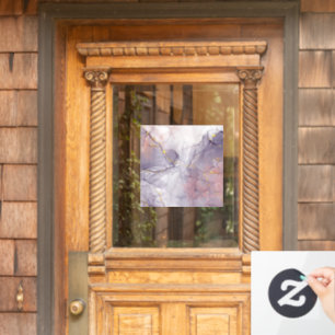 Violet and Gold Marble Window Cling
