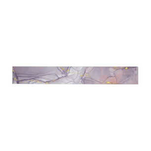 Violet and Gold Marble Wrap Around Label