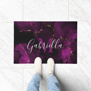 Violet and Golden Marble Doormat