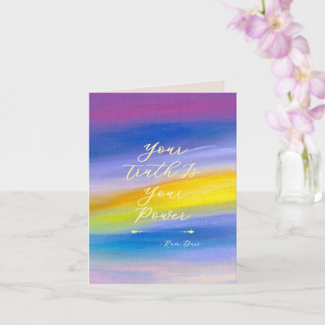 Violet and Golden Ray Abstract Card (Orchid)