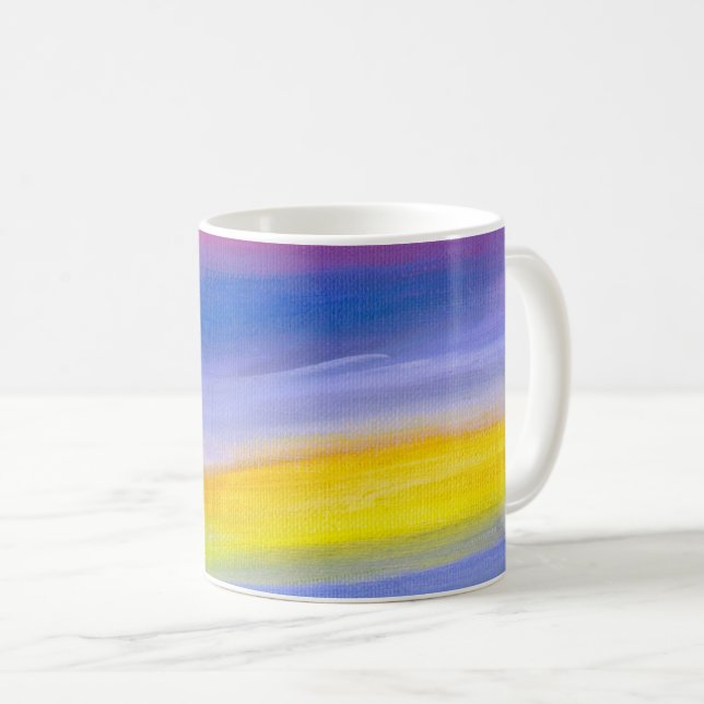 Violet and Golden Ray Abstract Coffee Mug (Front Right)
