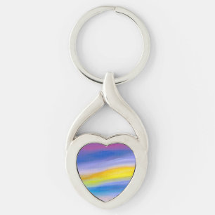 Violet and Golden Ray Abstract Keychain