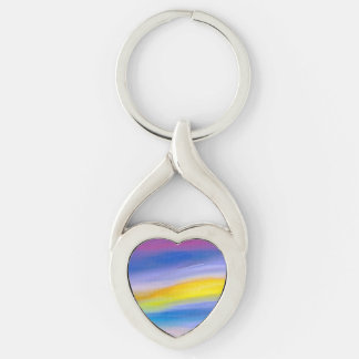 Violet and Golden Ray Abstract Keychain