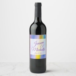 Violet and Golden Ray Abstract Wine Label